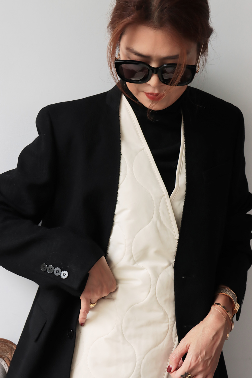 絎縫單側綁帶馬甲