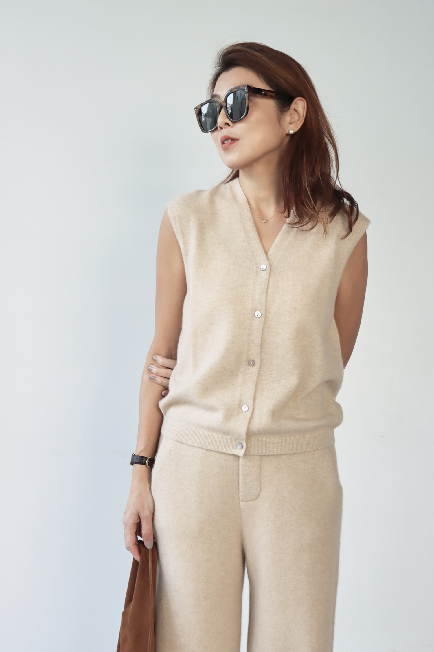 100% Cashmere V領馬甲