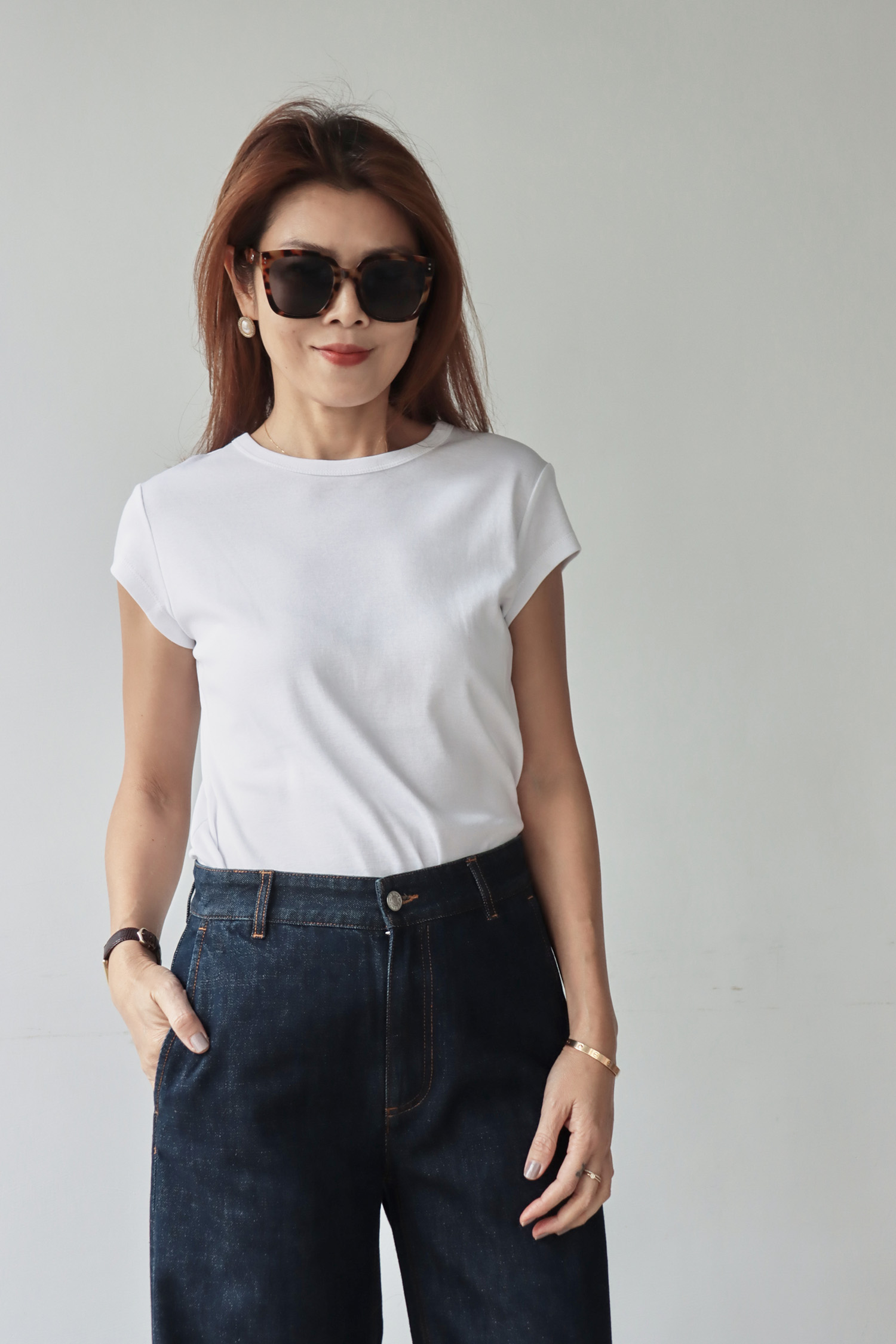 法式優雅半袖上衣