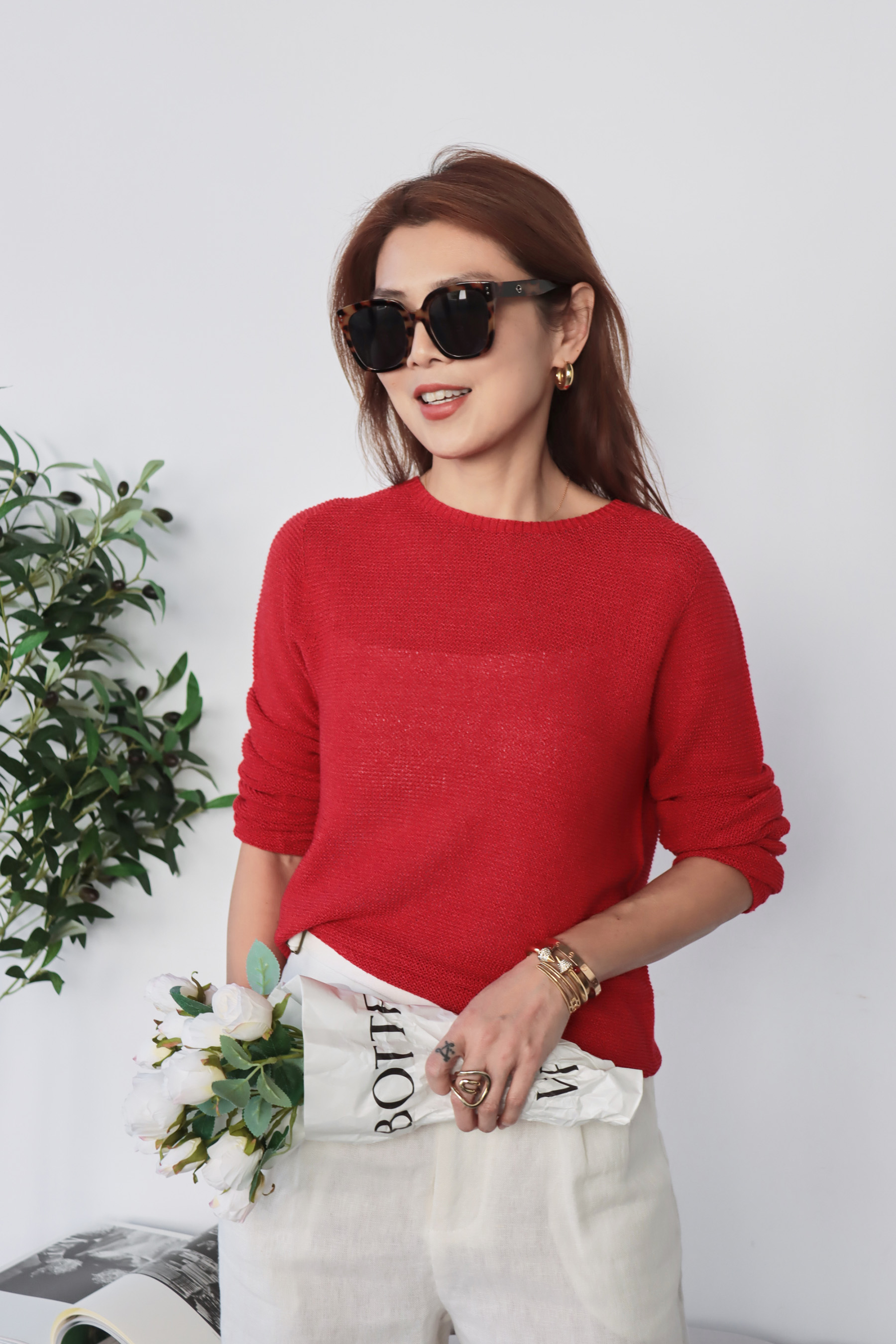 【搶先價】極簡圓領針織長袖上衣