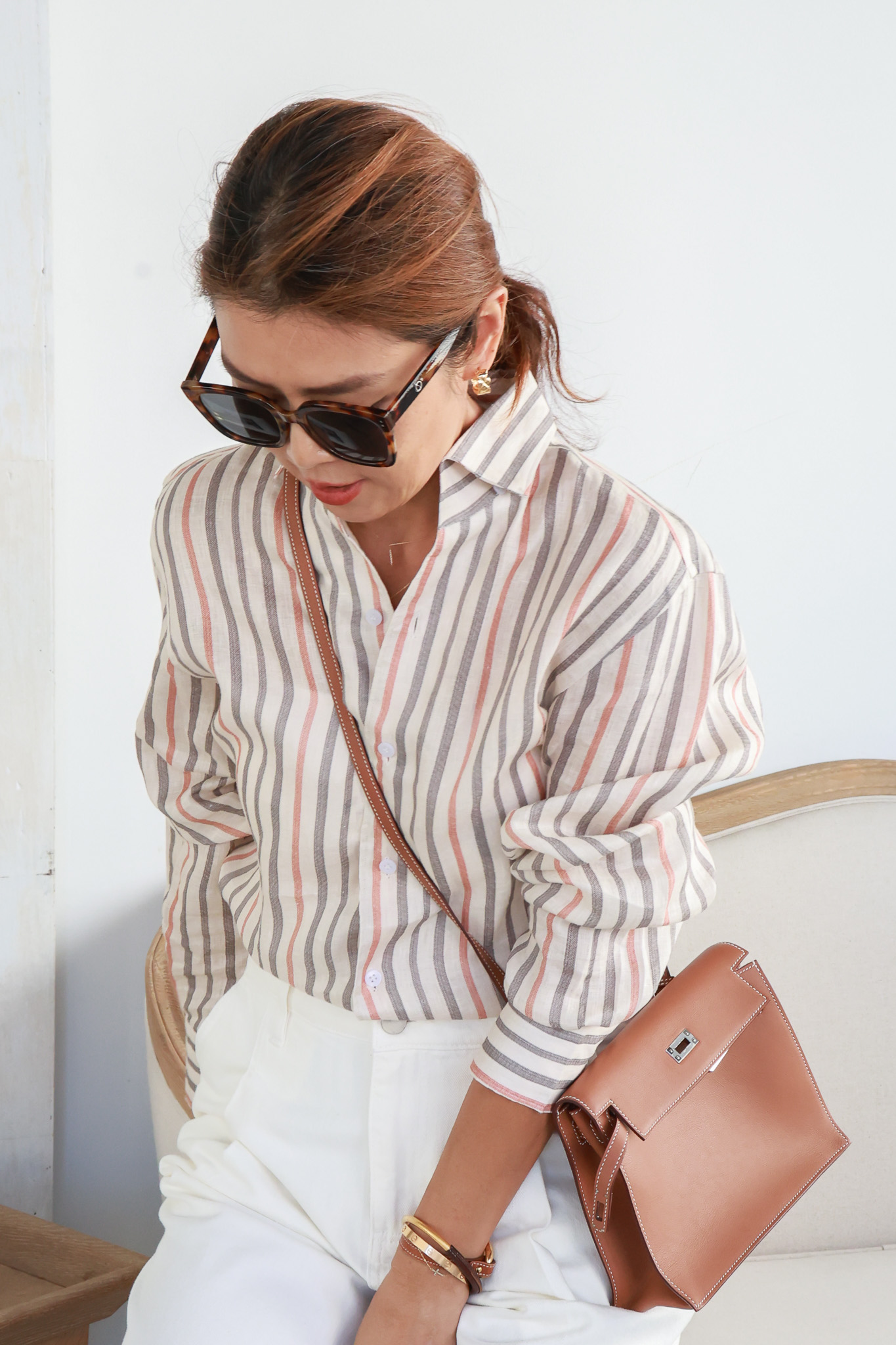 Sandline 條紋亞麻襯衫