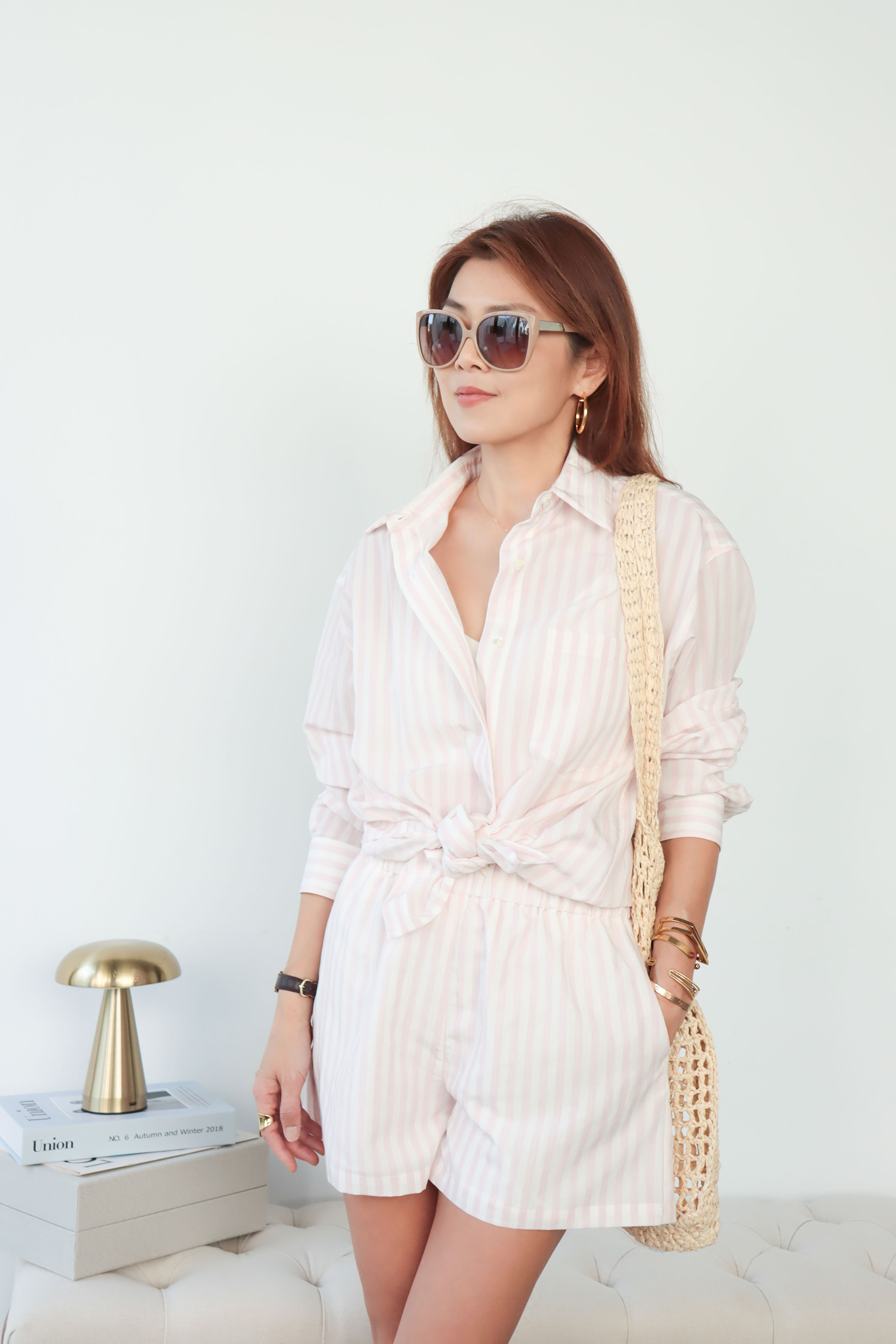 Siesta Rose 粉霧條紋襯衫