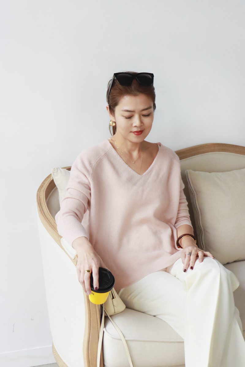 Susanne Bommer 100% Cashmere 慵懶V領針織毛衣