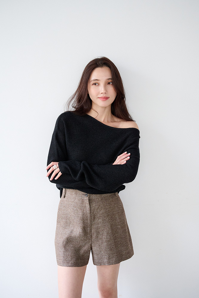 【ʙᴇꜱᴛ】斜肩針織毛衣