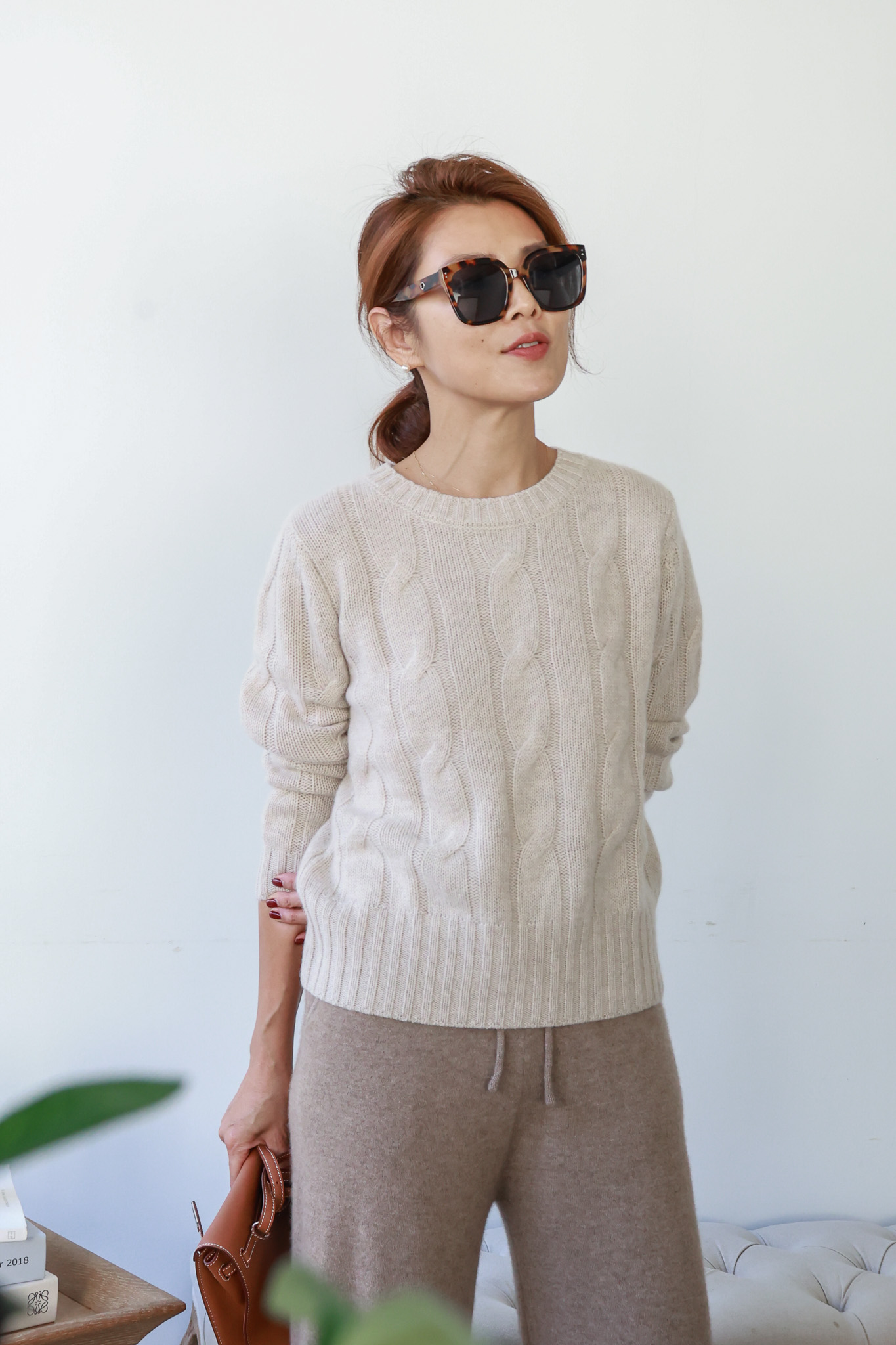 100% Cashmere 厚磅麻花純羊絨毛衣