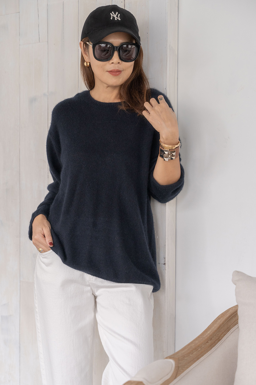 【搶先價】捲邊羊絨打底毛衣