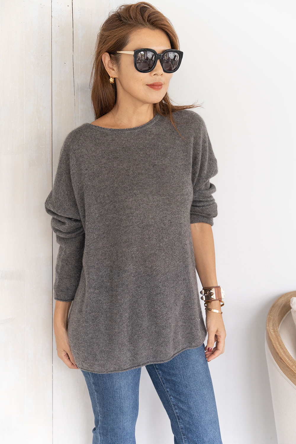 【搶先價】捲邊羊絨打底毛衣