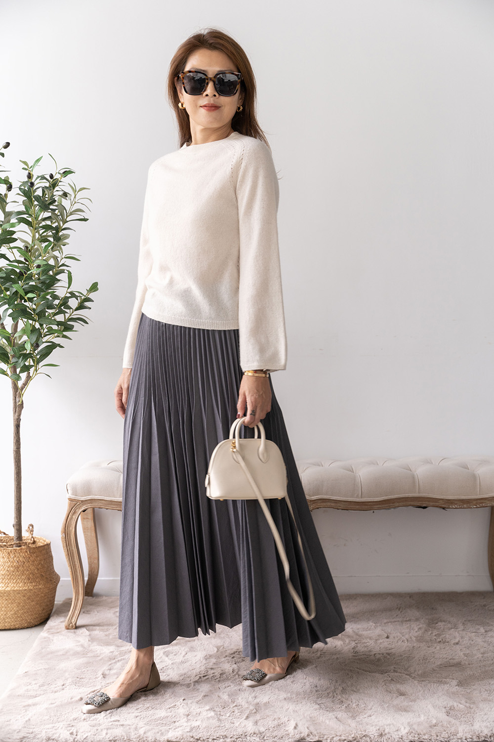 【搶先價】100% Cashmere 鐘形袖羊絨毛衣