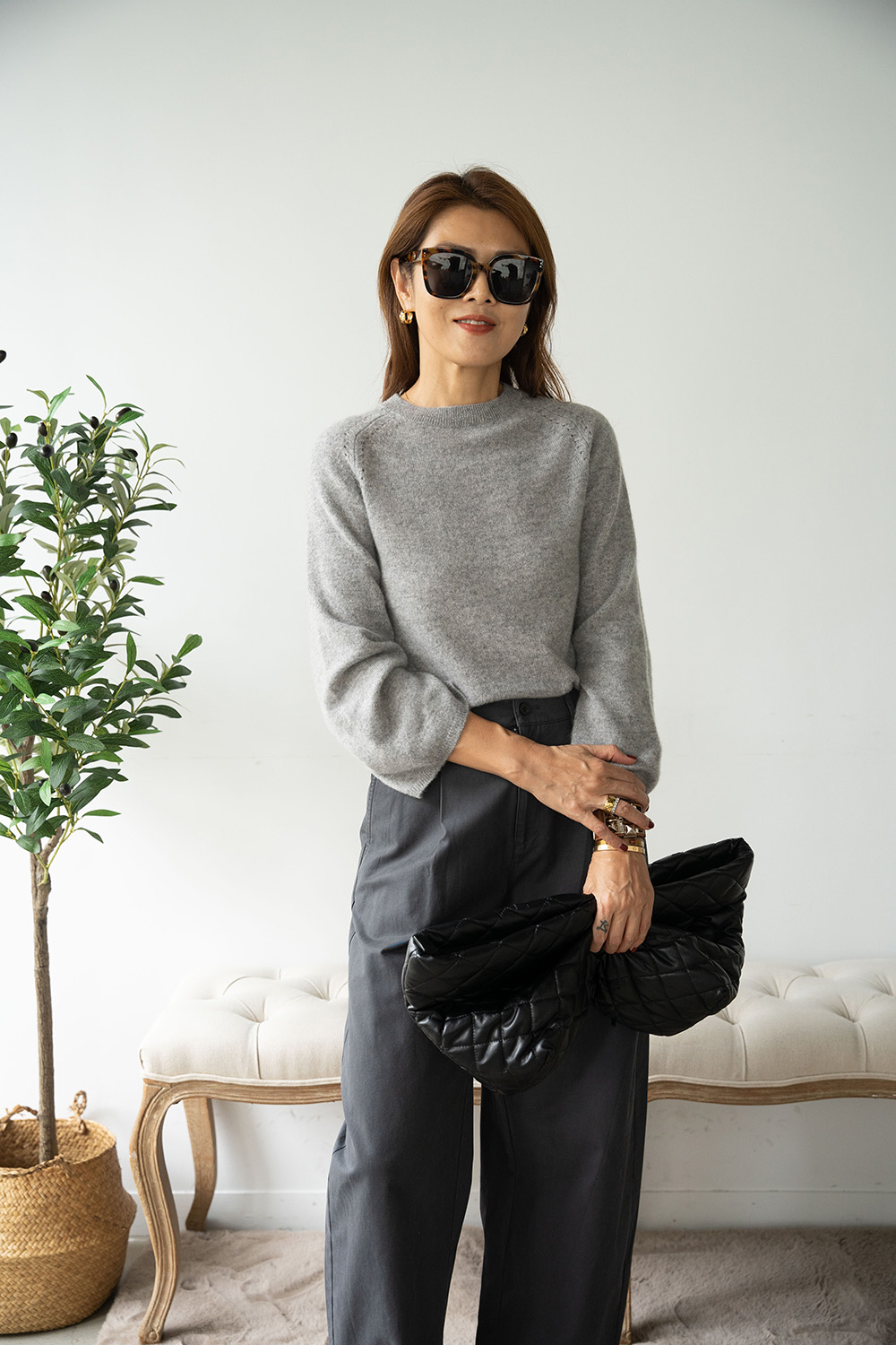 【搶先價】100% Cashmere 鐘形袖羊絨毛衣