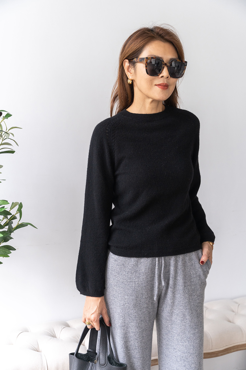 【搶先價】100% Cashmere 鐘形袖羊絨毛衣