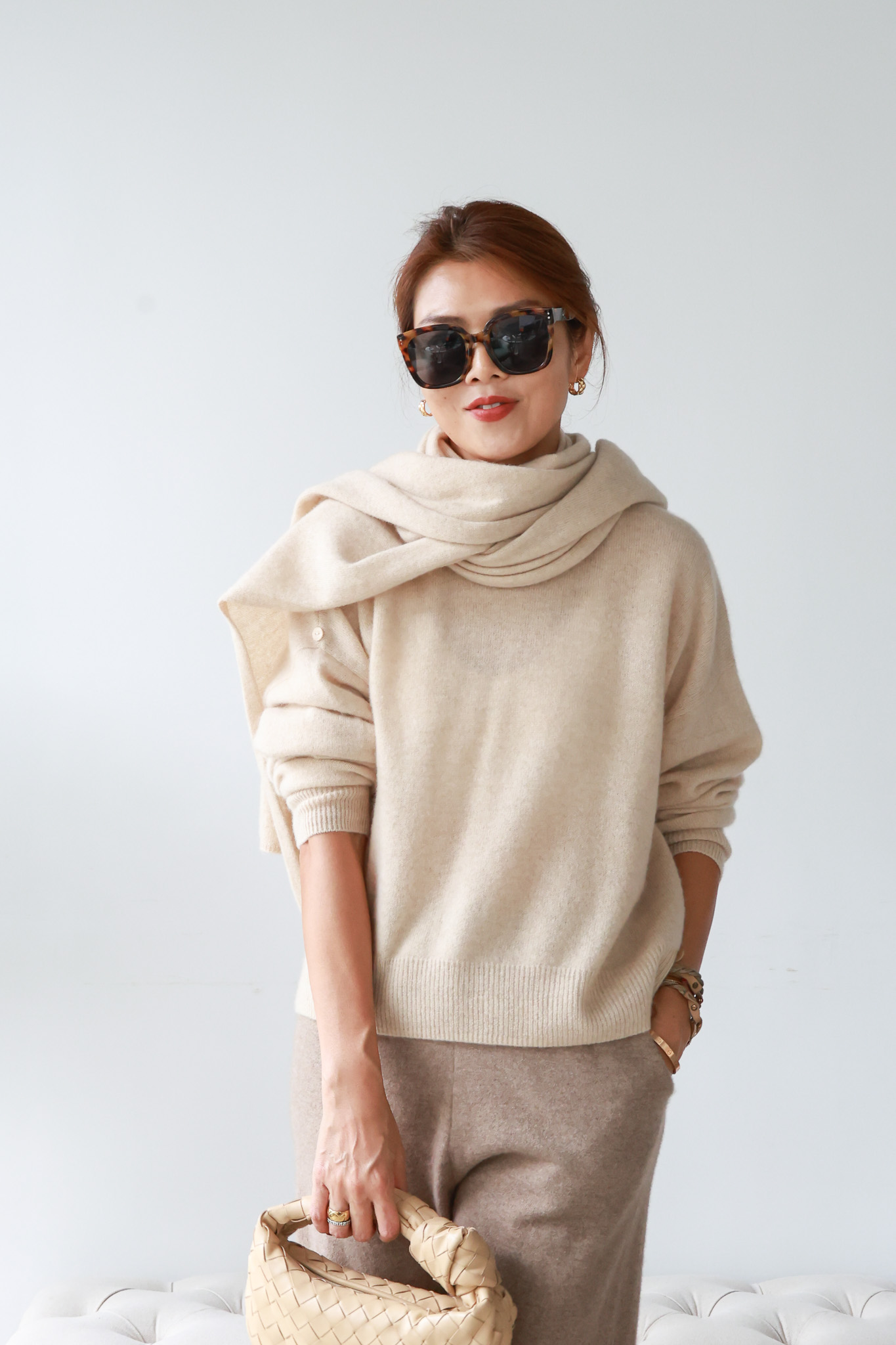 【搶先價】100% Cashmere 圍巾款上衣