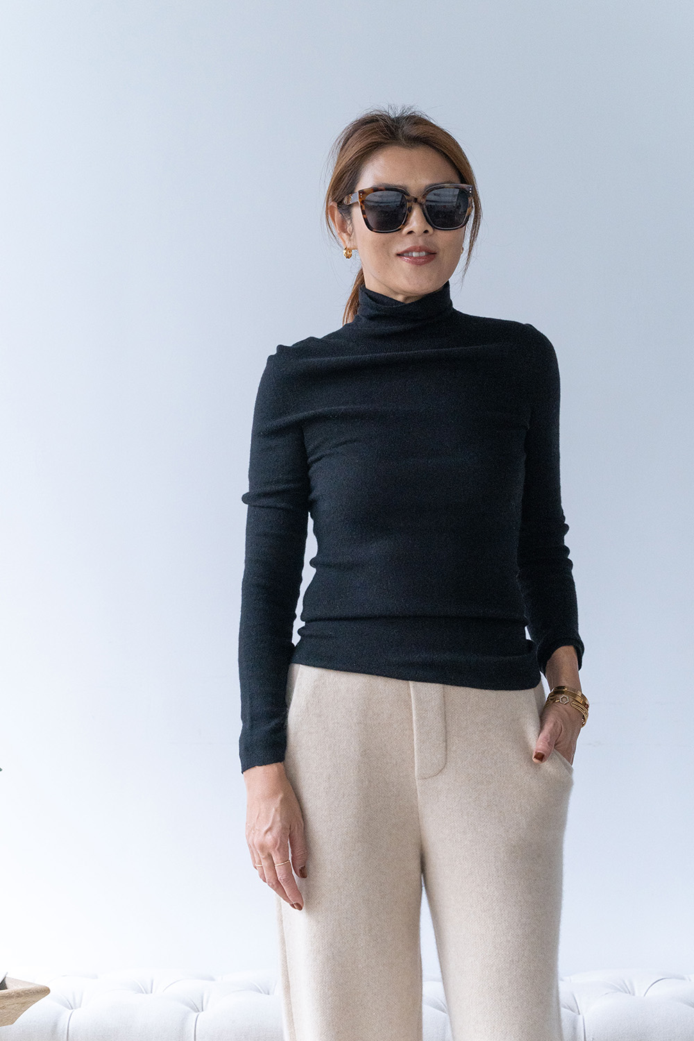 【搶先價】絲質羊絨高領打底毛衣