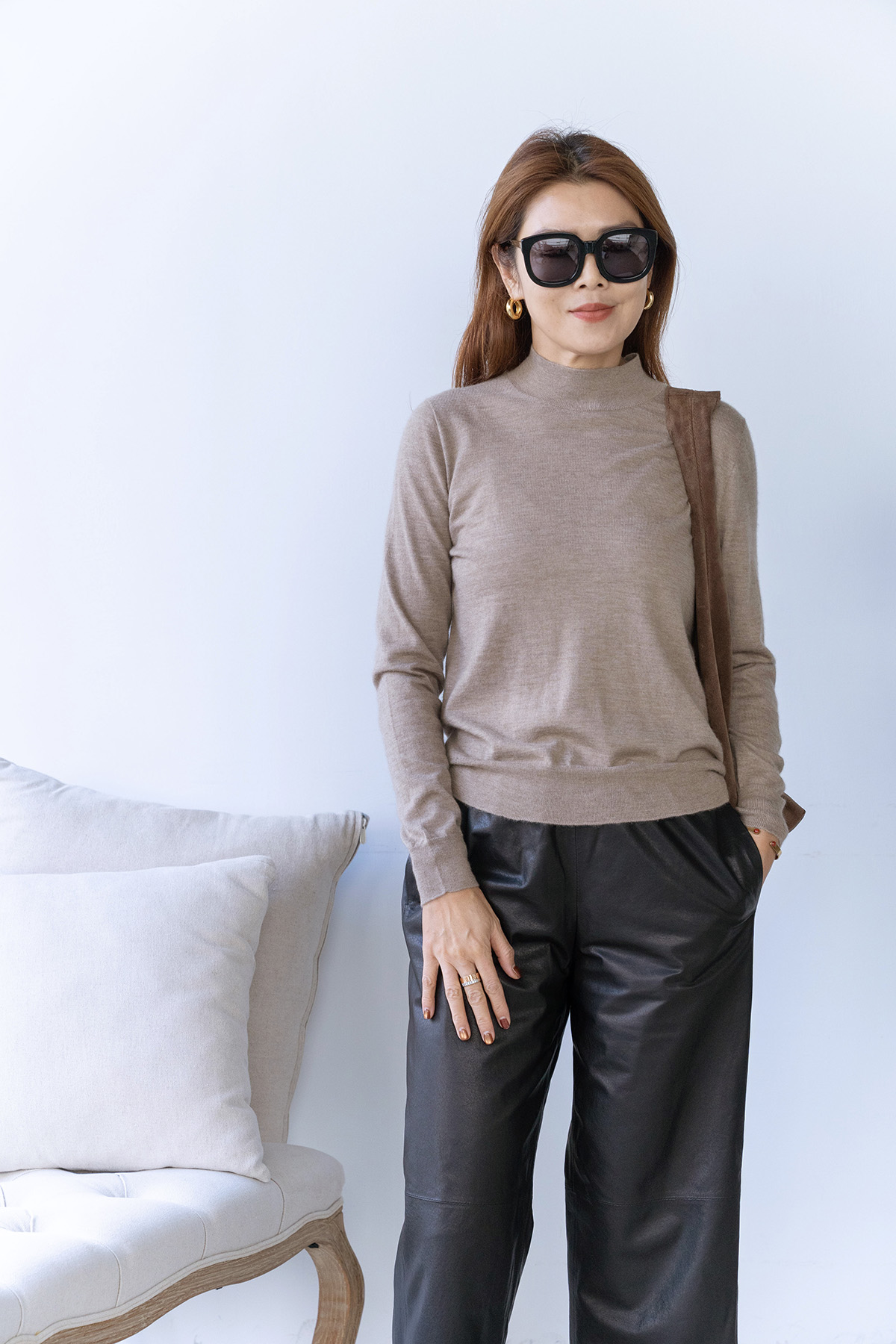 【搶先價】100% Cashmere 純羊絨小高領打底針織長袖薄衫