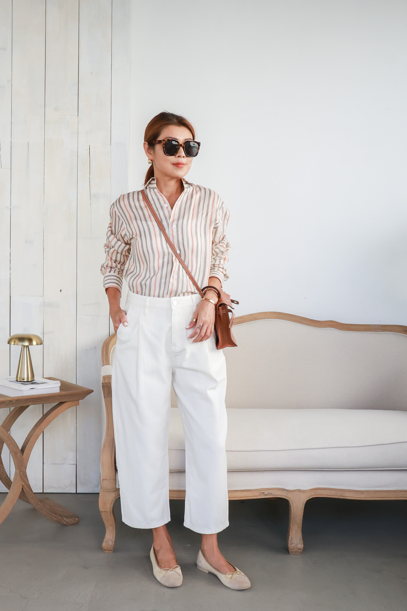 三醋酸前壓褶九分牛仔褲