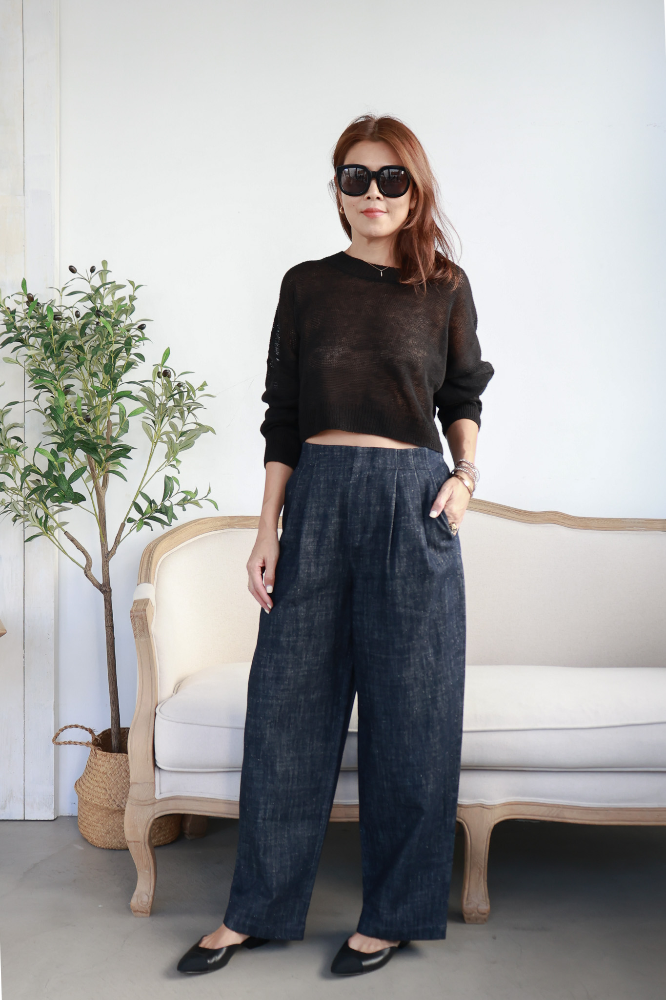 【搶先價】雙打摺棉麻寬褲