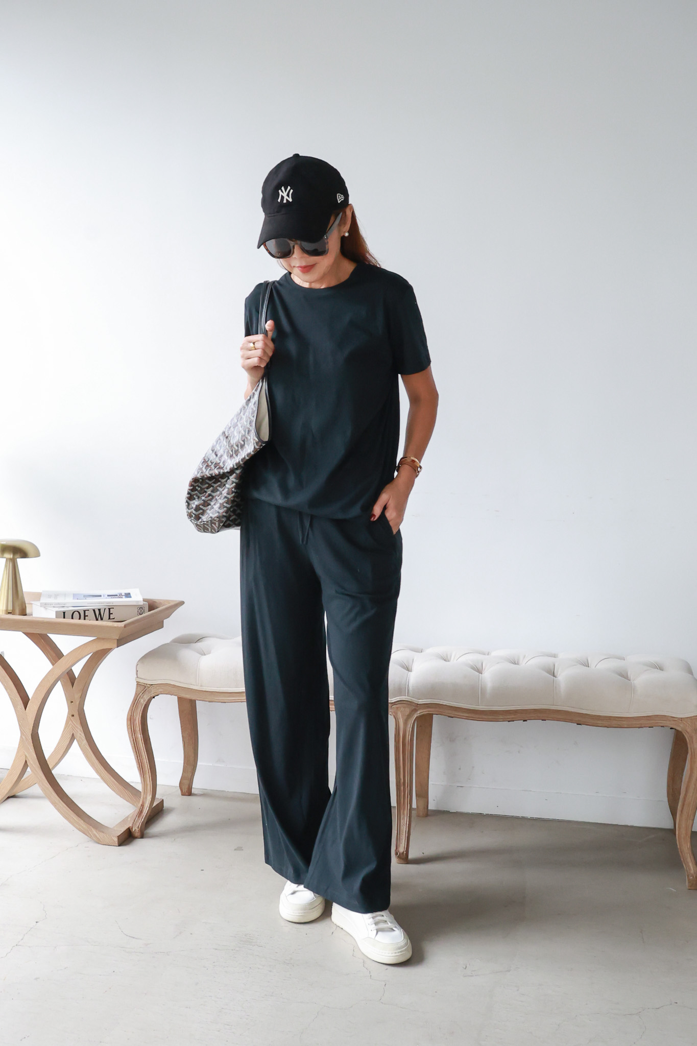 極簡鬆緊腰空氣感棉長褲