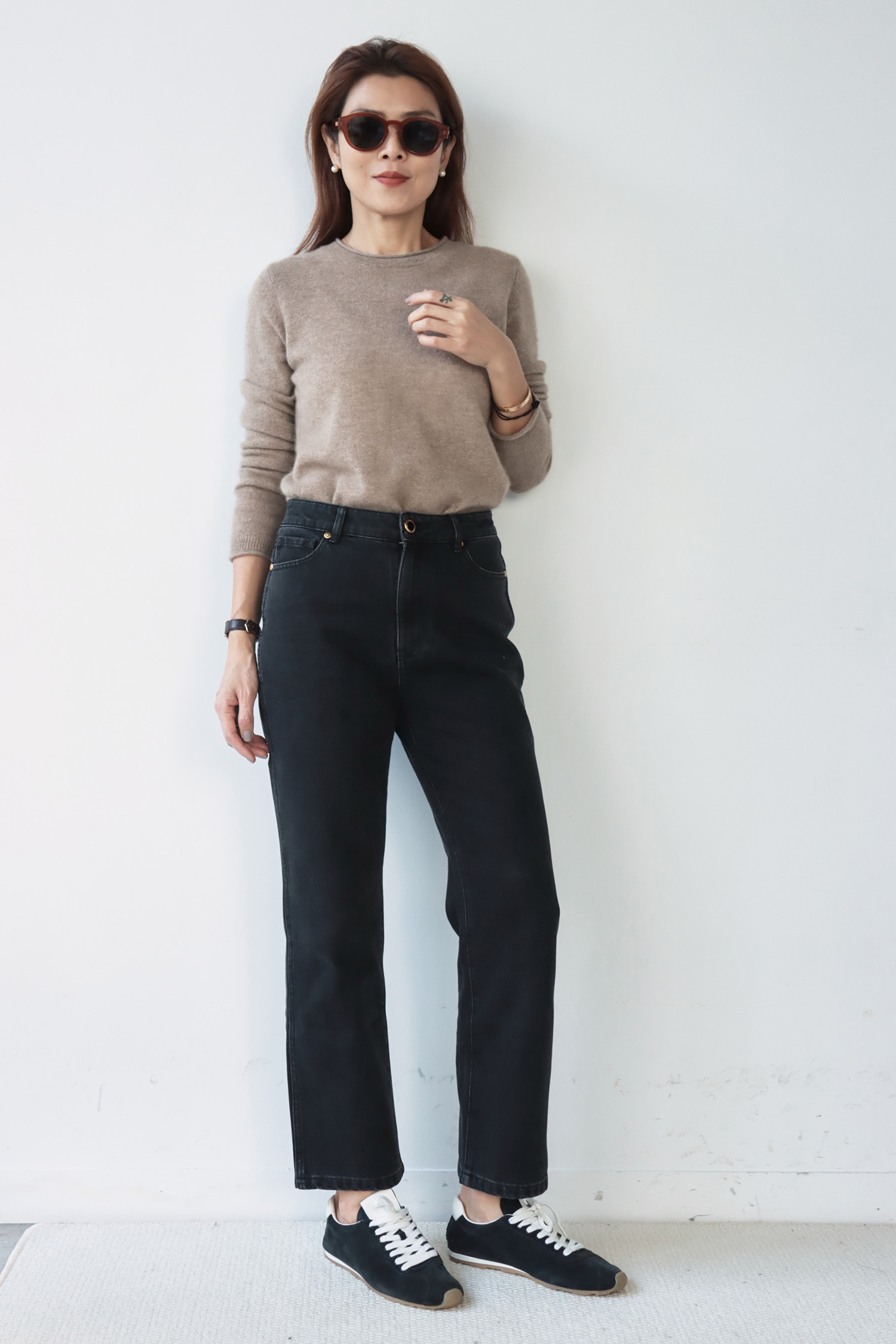 修身直筒牛仔褲