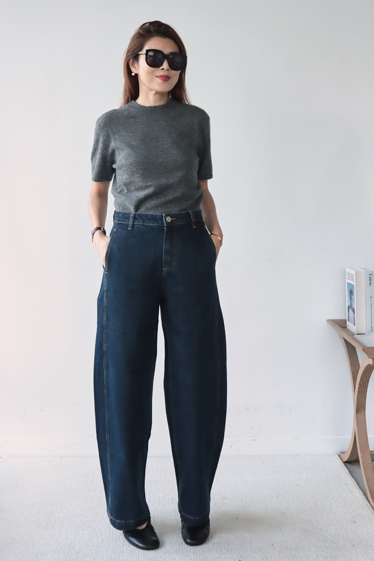 土耳其棉高腰彎刀牛仔褲