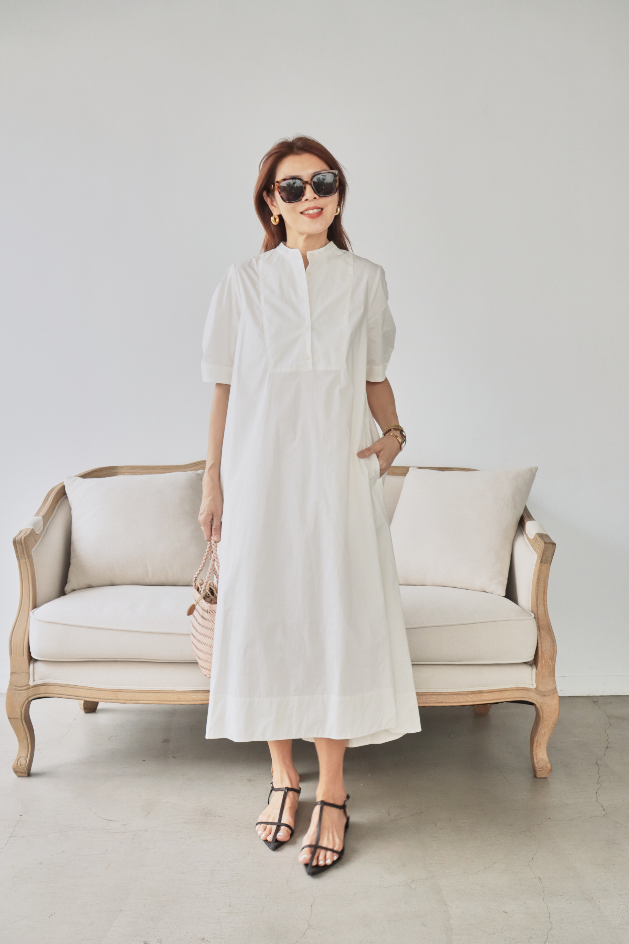 【搶先價】Pereti 白色包袖tunic 洋裝