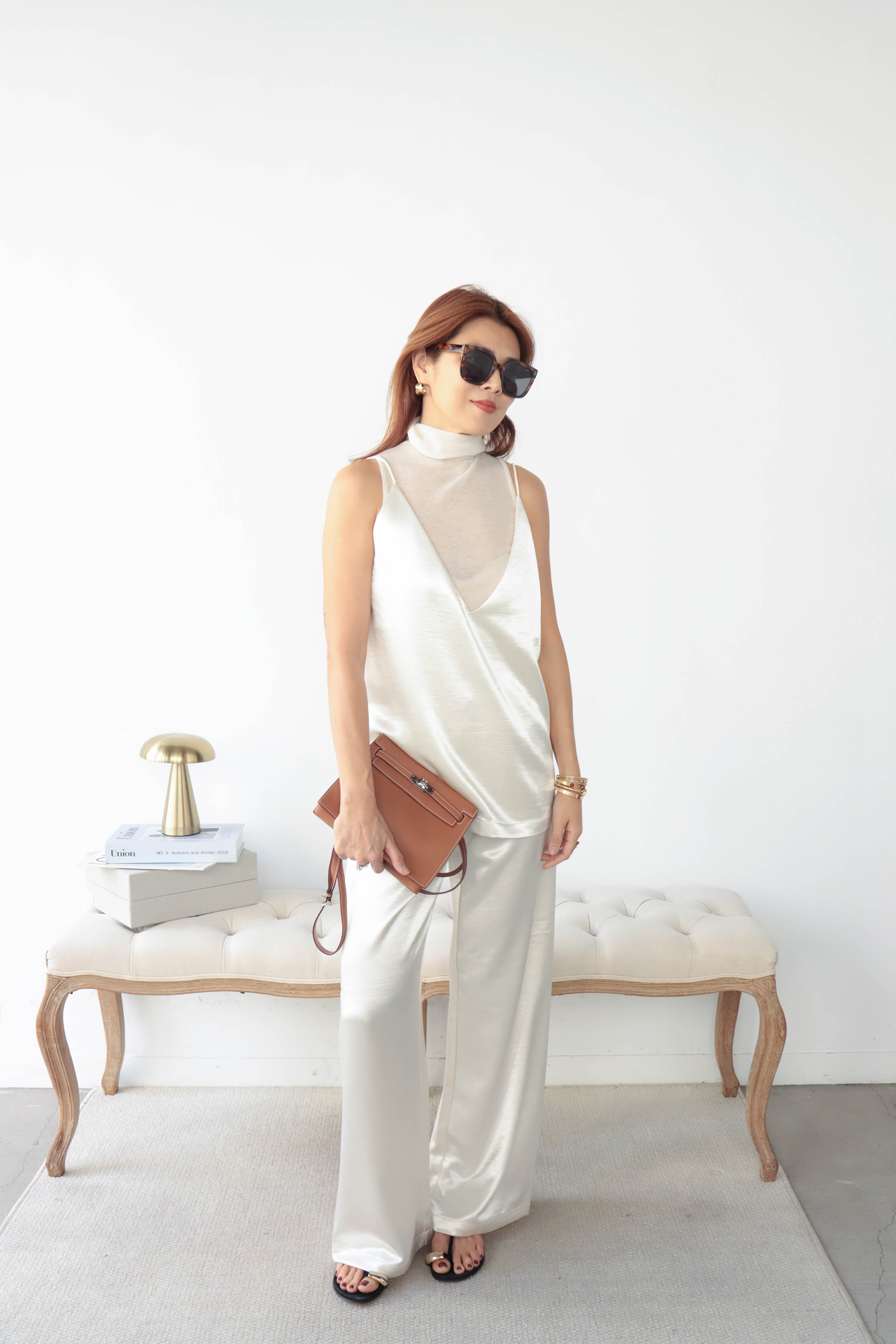 【搶先價】Luster 波光粼粼醋酸吊帶背心長褲套裝