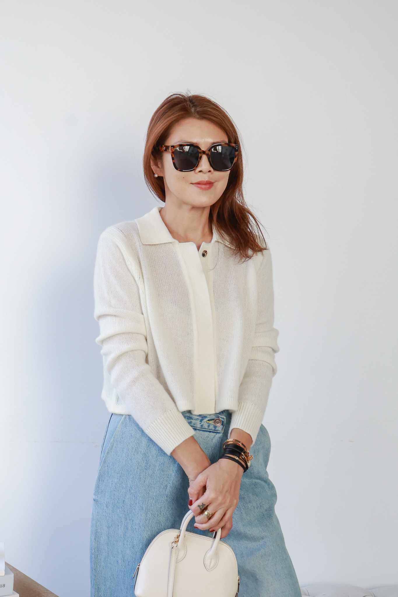 100% Cashmere 小翻領羊絨開襟外套