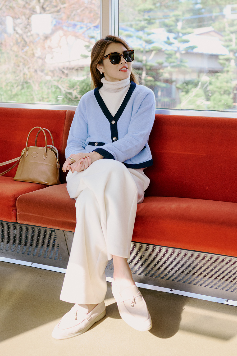 【搶先價】100% Cashmere 小香風撞色開襟衫