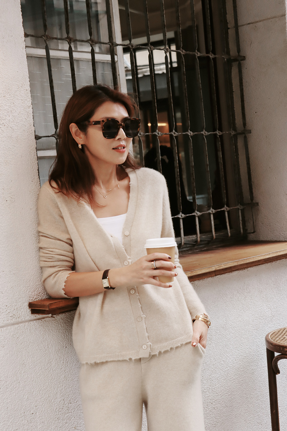 【搶先價】100% Cashmere 極簡羊絨V領開襟外套