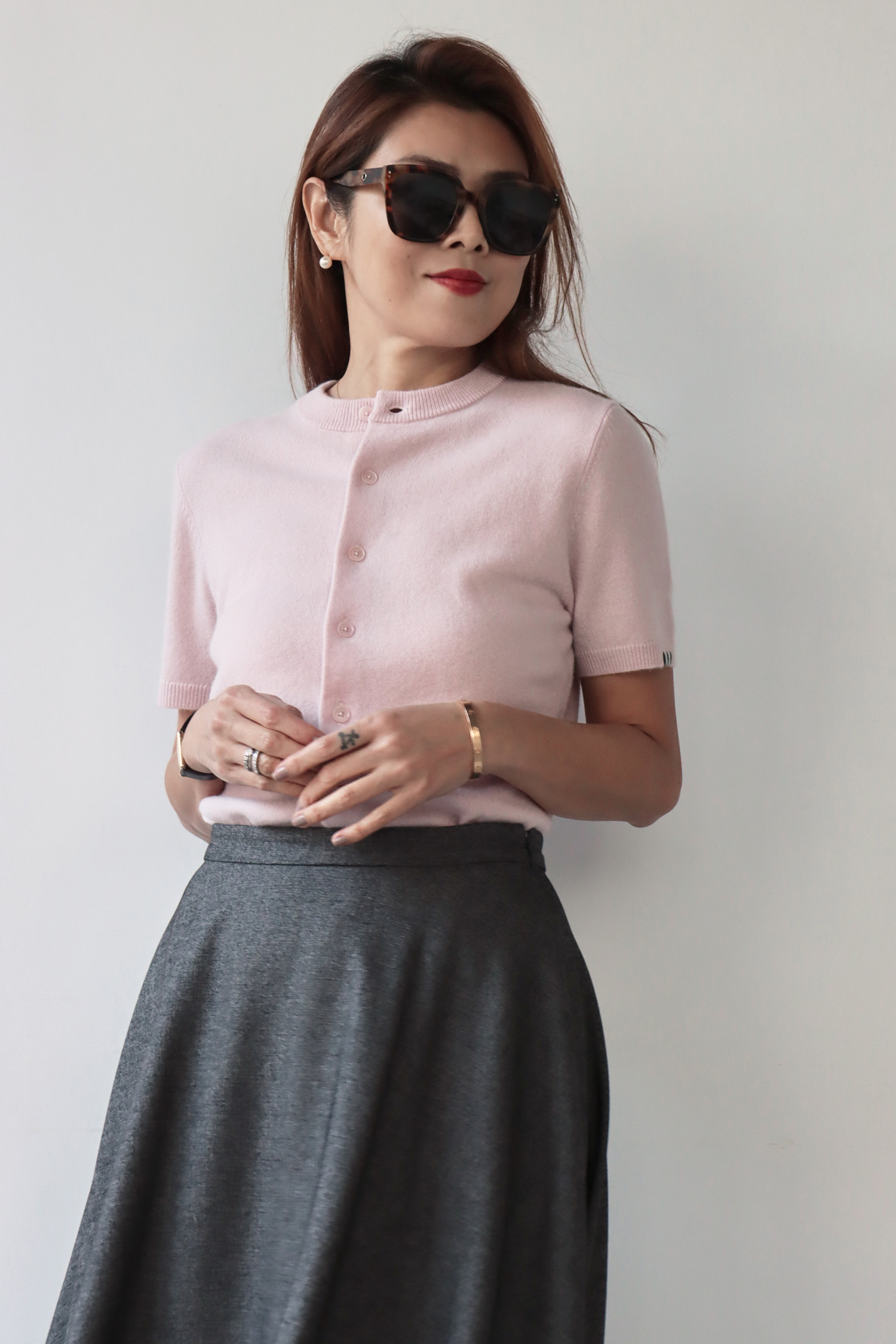 圓領短袖開襟衫