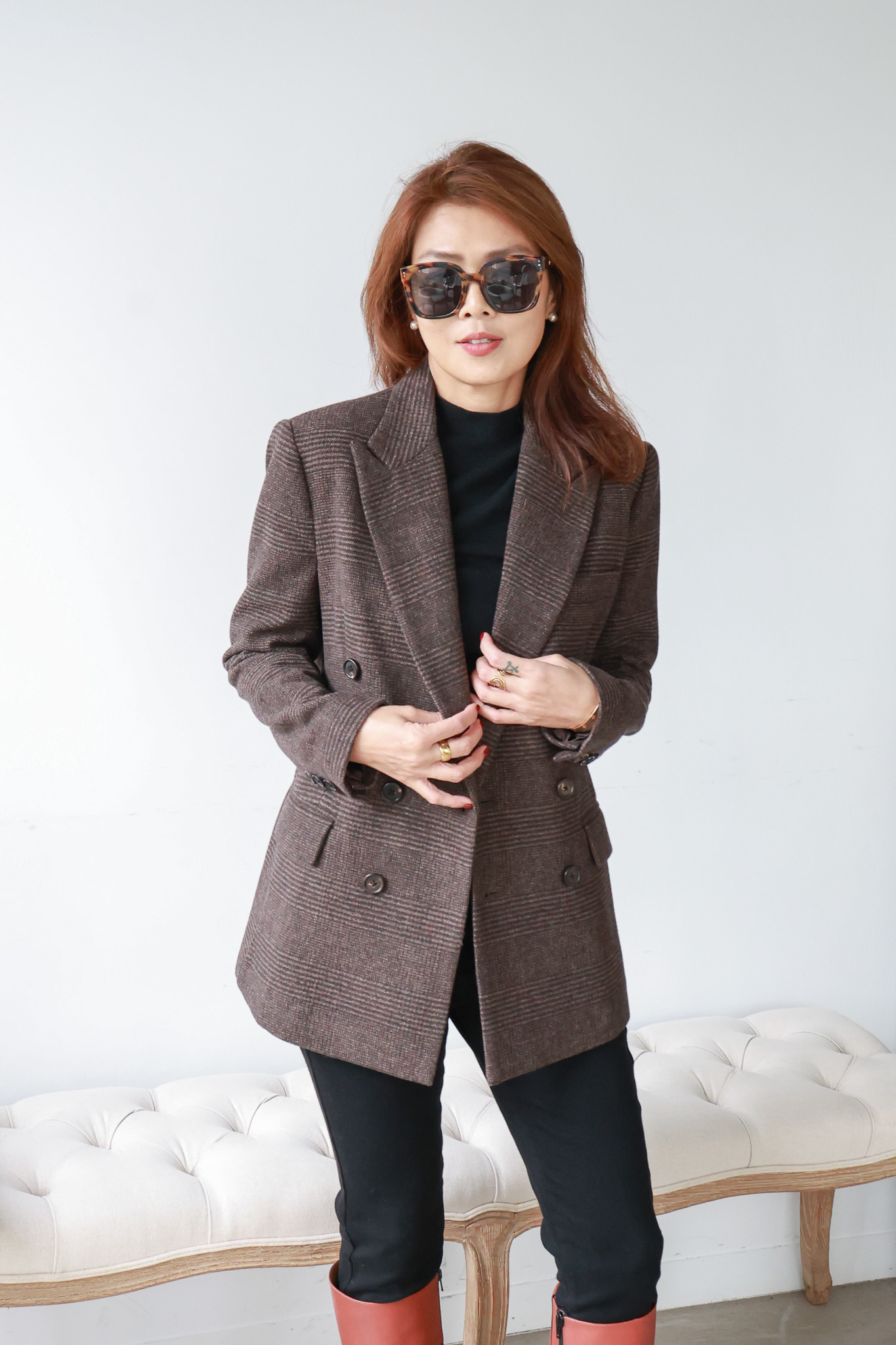 秋季復古羊毛西裝外套