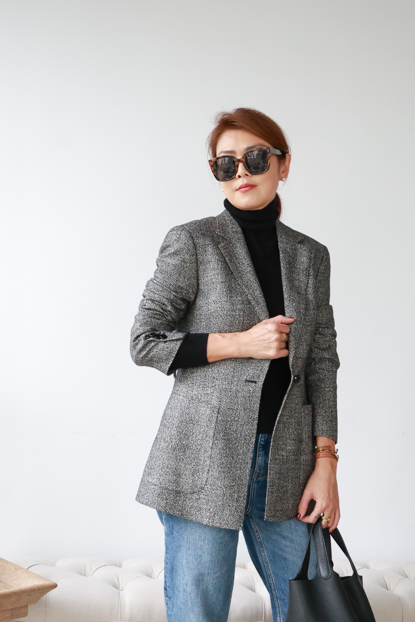 復古腰帶西裝外套