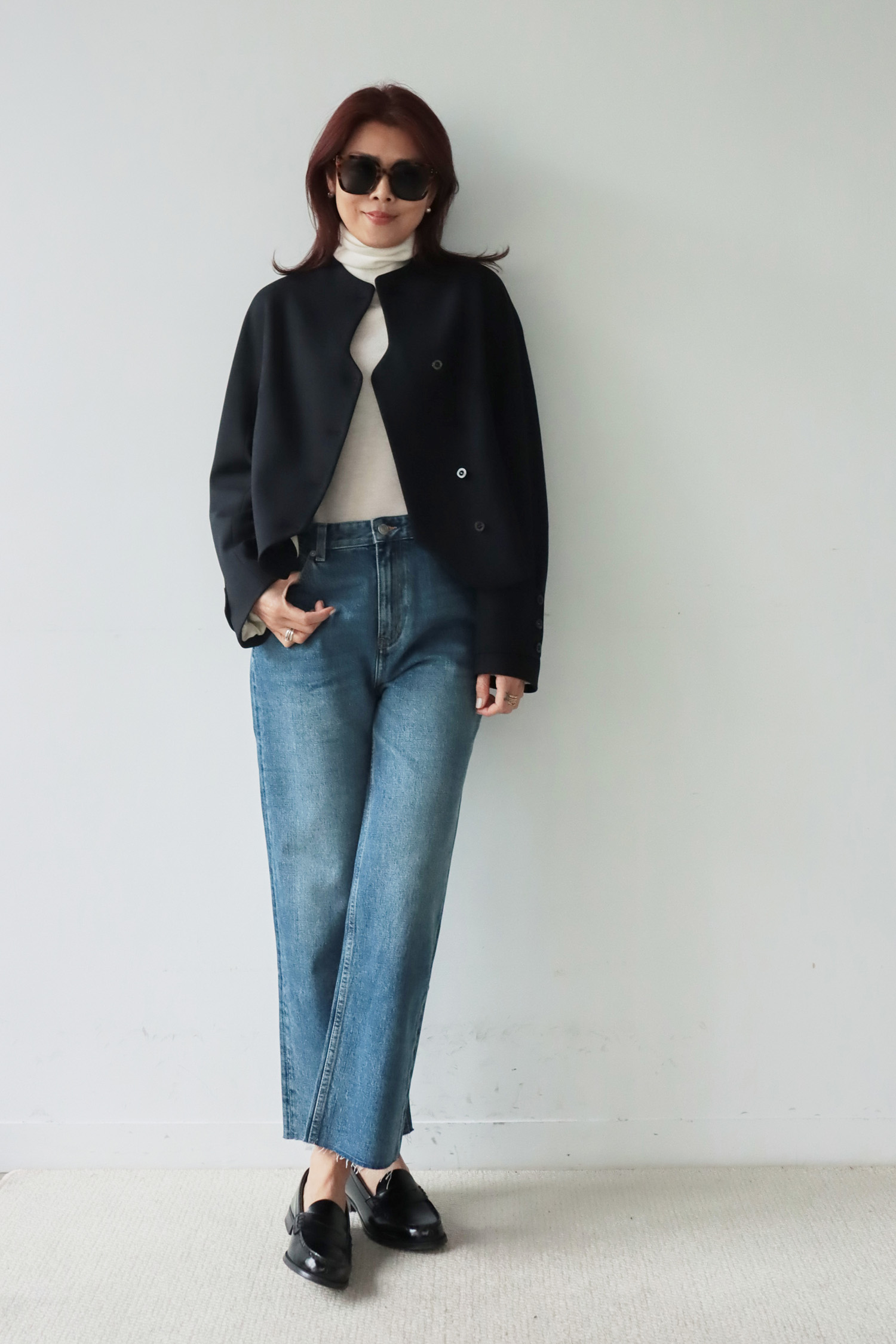 【搶先價】設計感圓領西裝外套