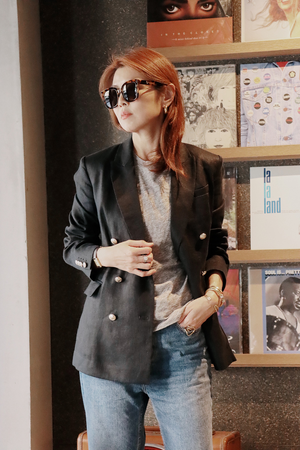 【搶先價】Modena 亞麻雙排釦西裝外套