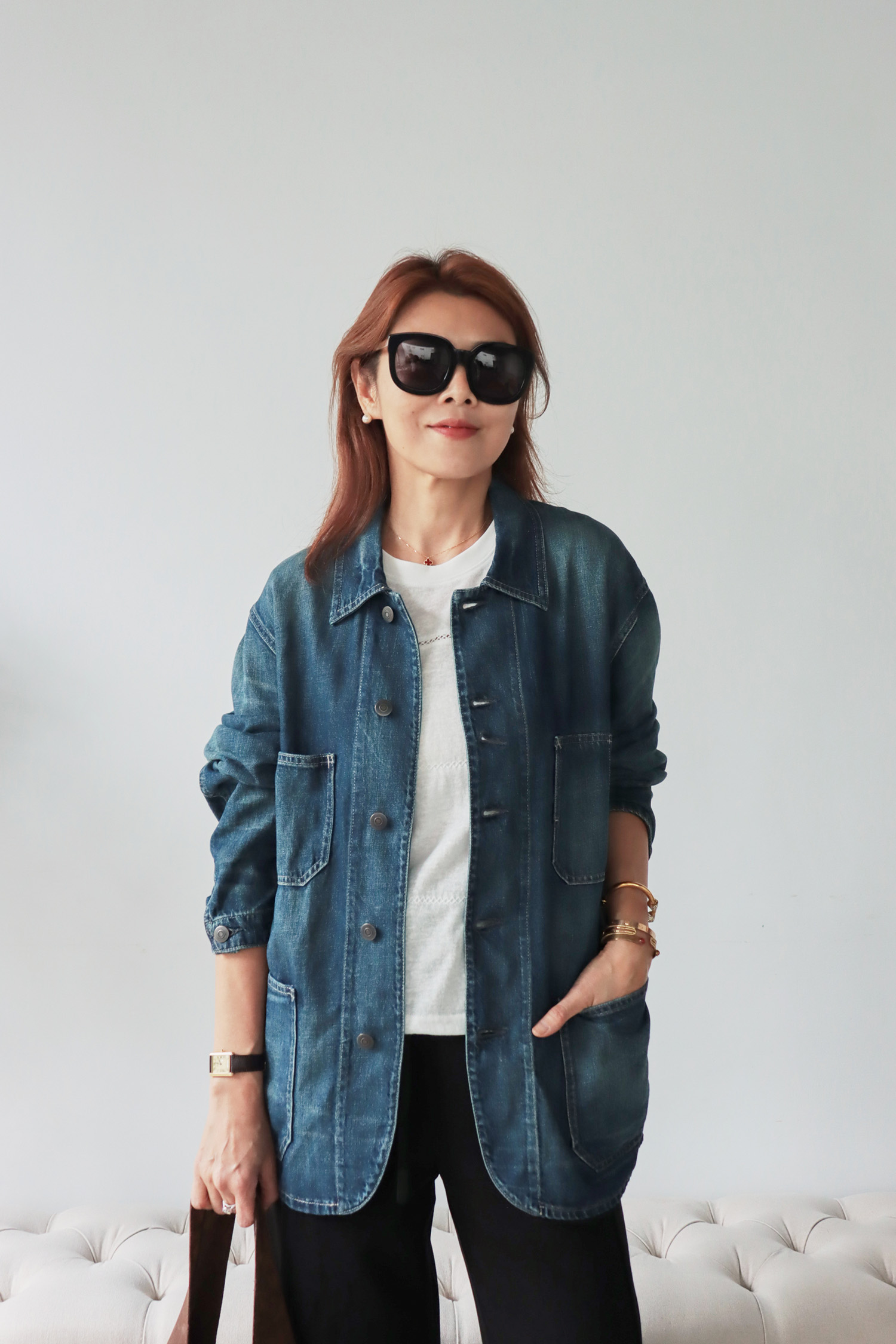 【搶先價】水洗刷舊4口袋丹寧外套