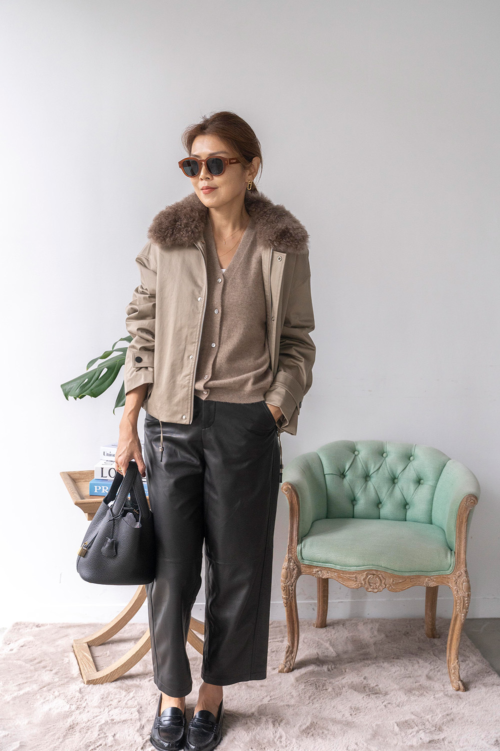 【搶先價】山羊絨毛領柔棉外套