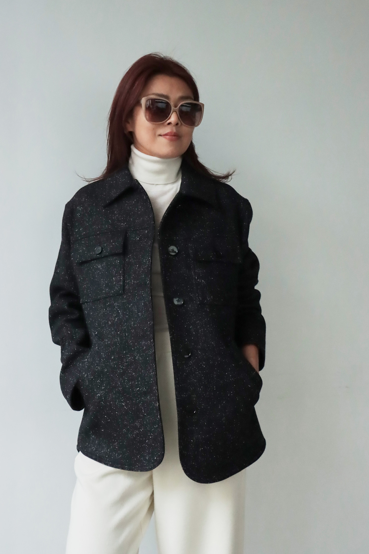 LARDINI 義大利經典羊毛襯衫外套