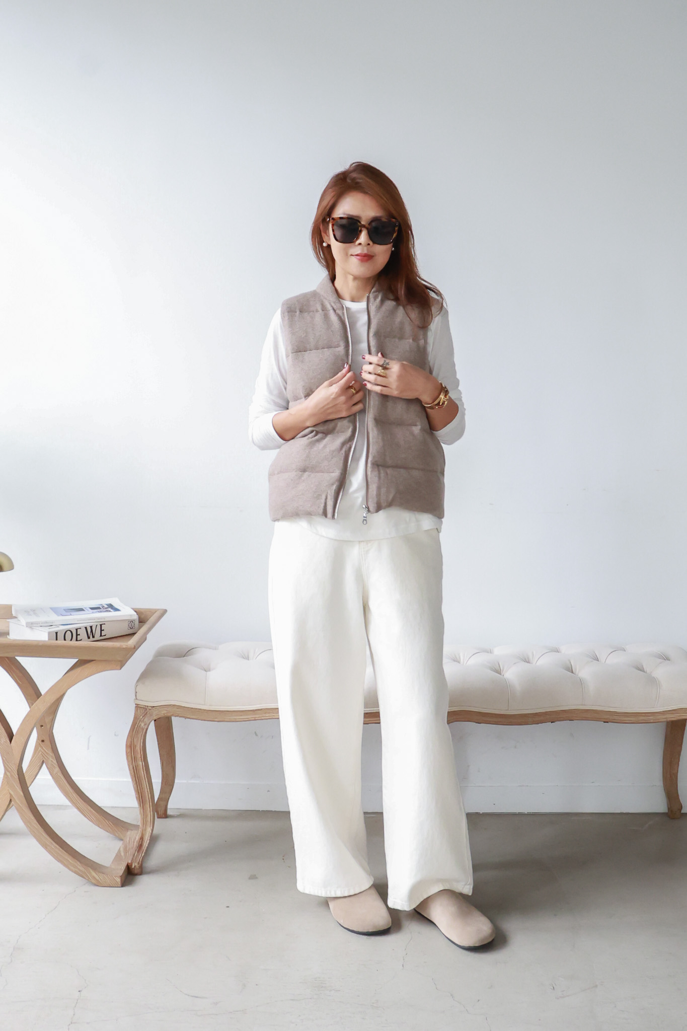 100% Cashmere 立領羽絨背心