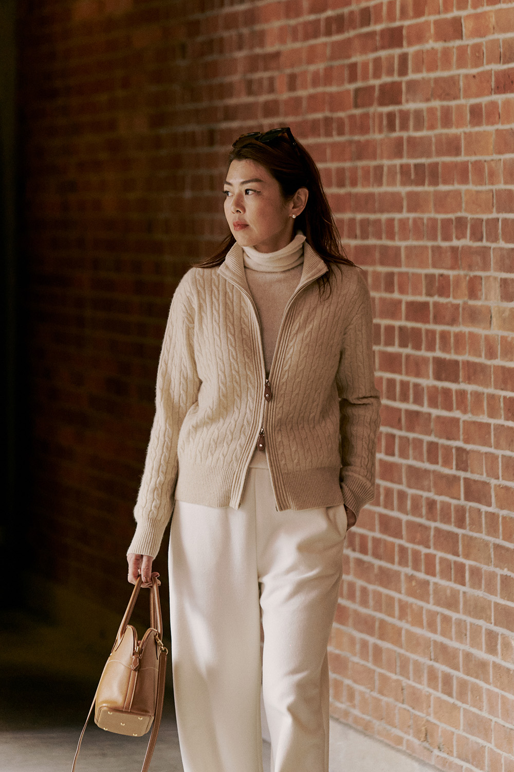 【搶先價】100% Cashmere 麻花雙拉鍊開襟毛衣外套