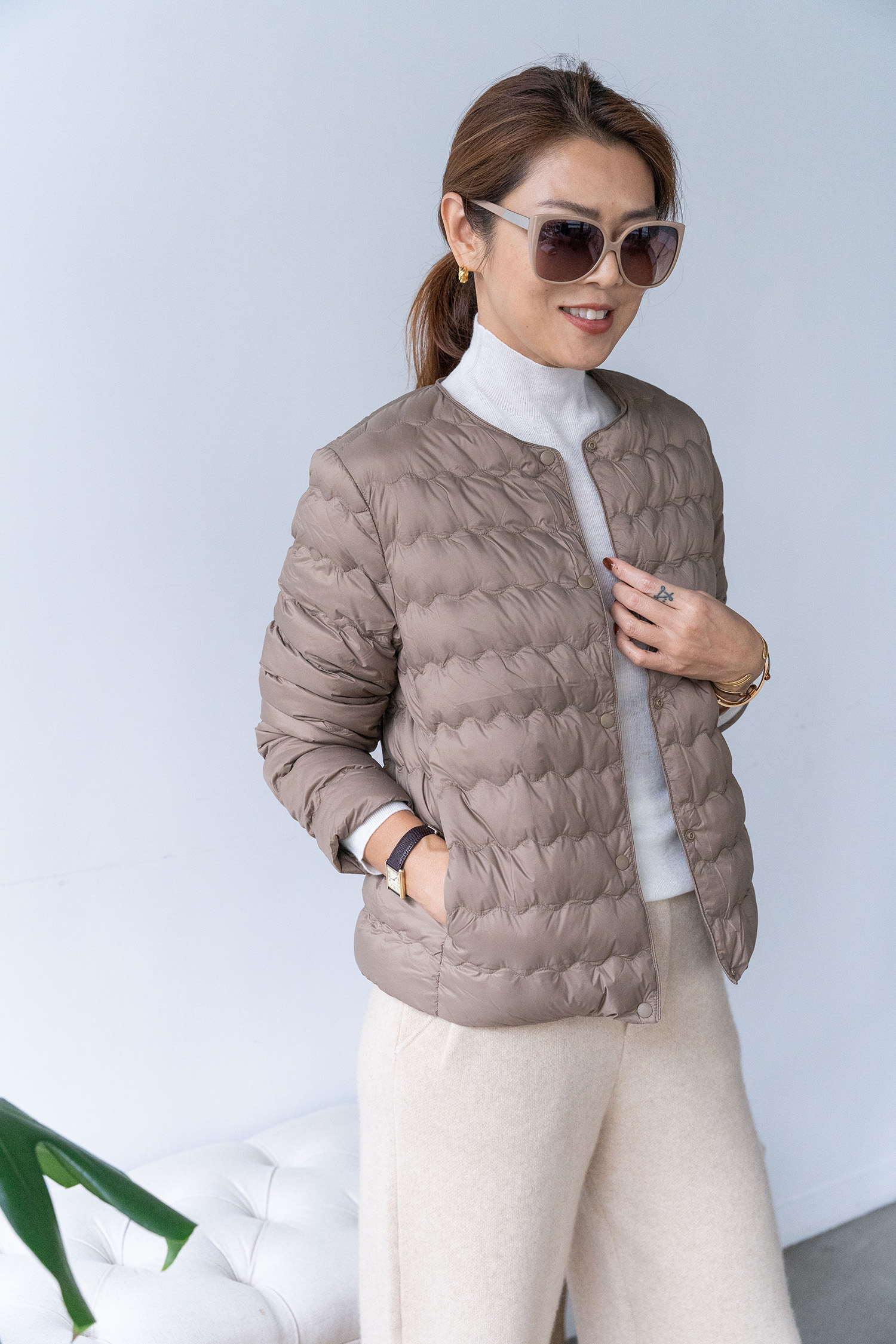 【搶先價】極輕薄內膽修身羽絨外套