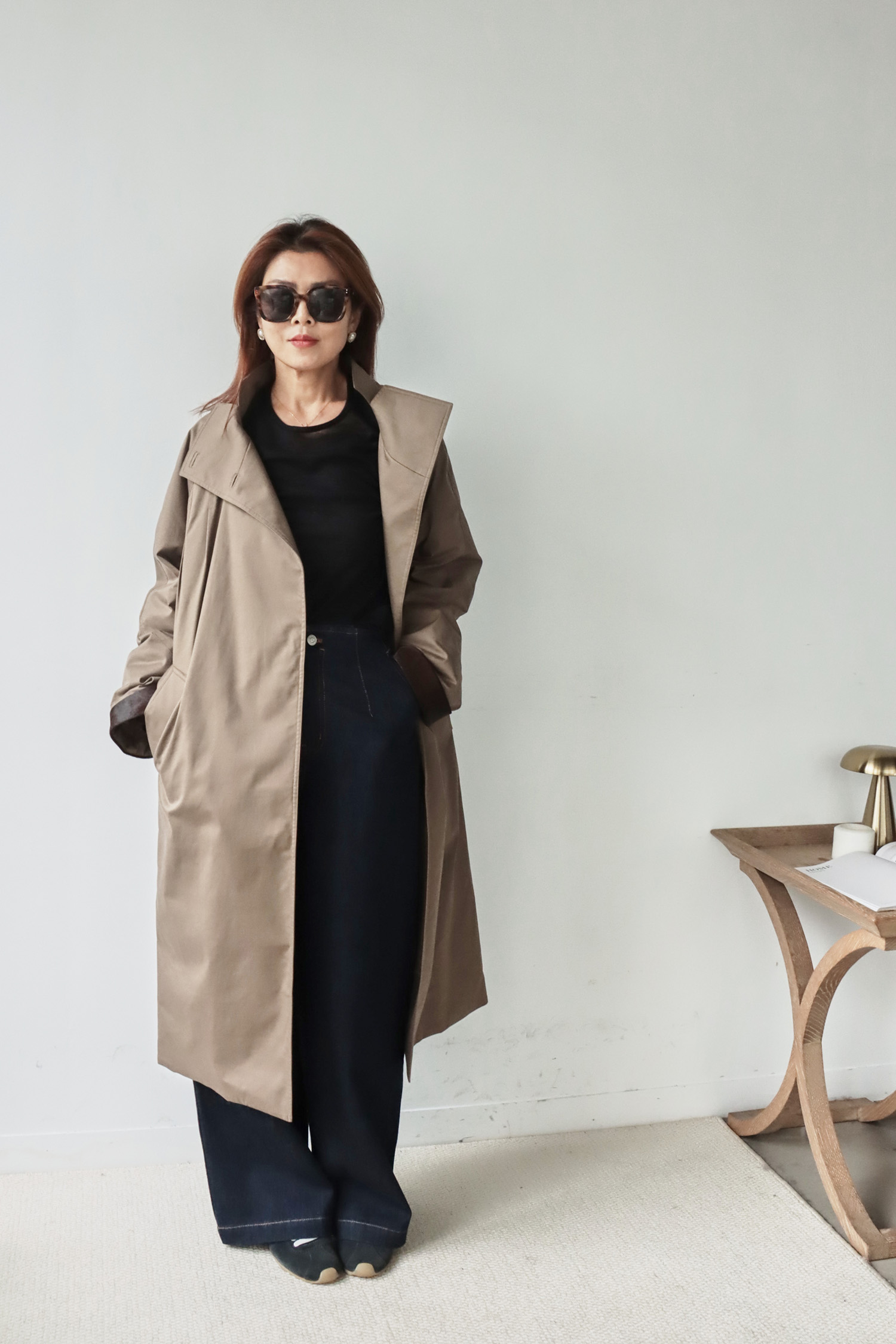 長版風衣羽絨外套