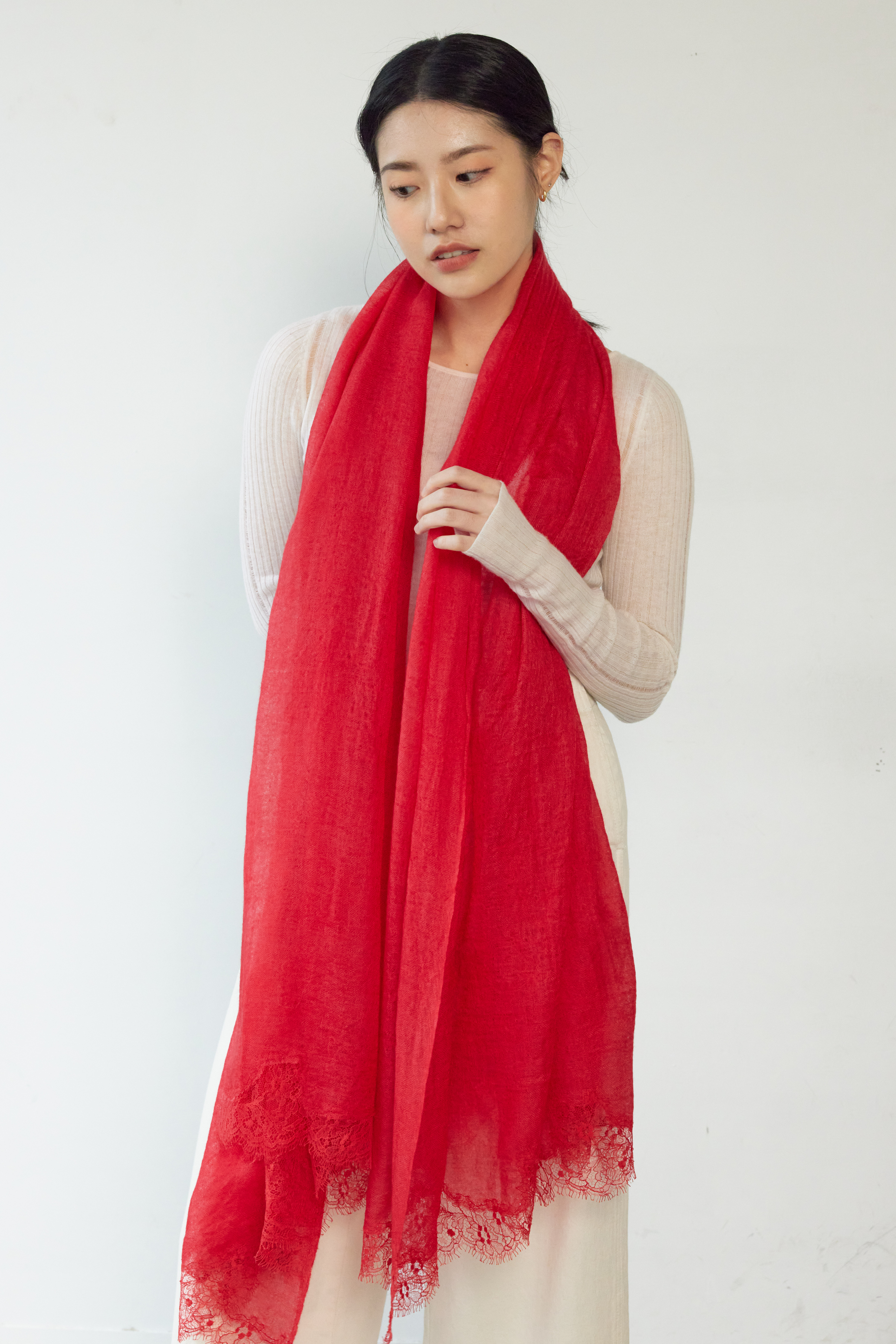 【0307直播】French Lace 100% Cashmere 圍巾