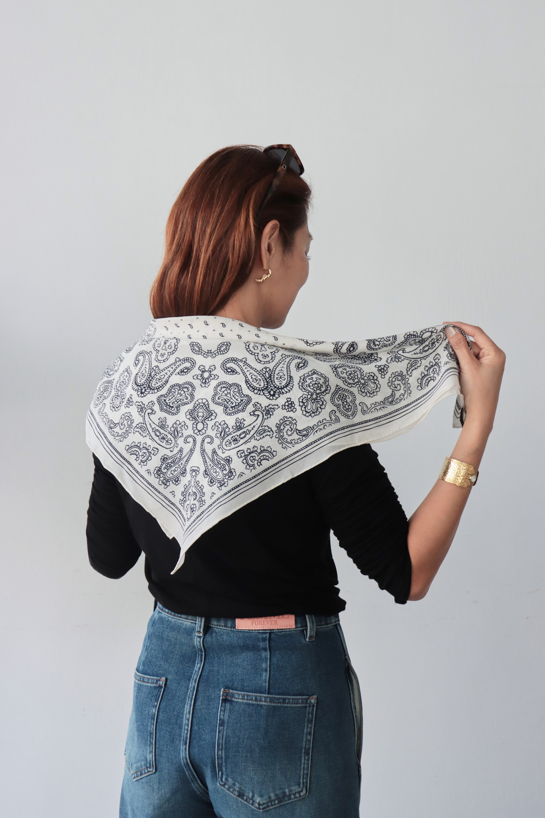 Paisley 圖騰真絲小方巾